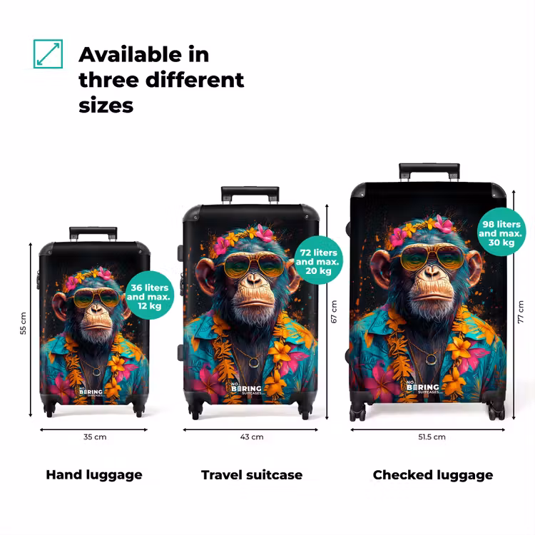 Suitcase - Chimpanzee with Hawaii blouse — 3