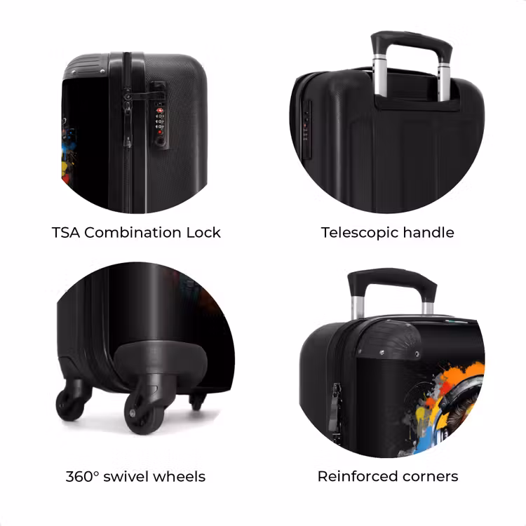 Suitcase - Chimpanzee with headphones and graffiti spray — 8