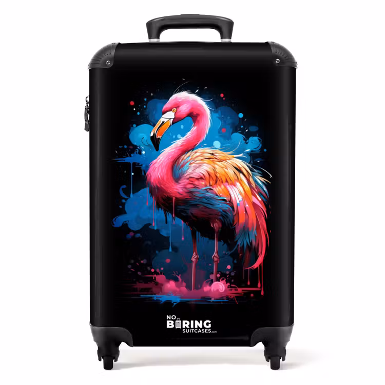 Suitcase - Colored flamingo for a paint explosion — 1