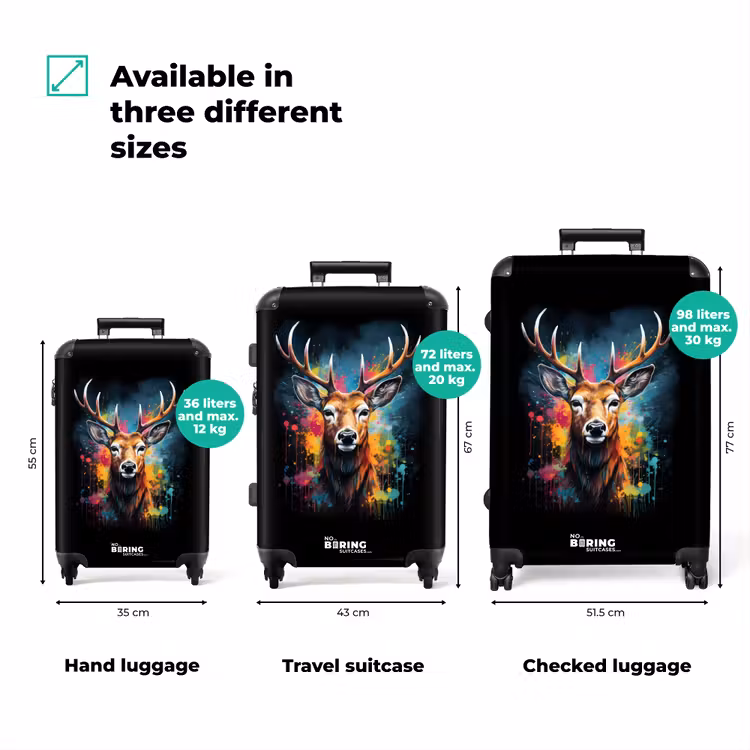 Suitcase - Deer with antlers between graffiti spray — 3