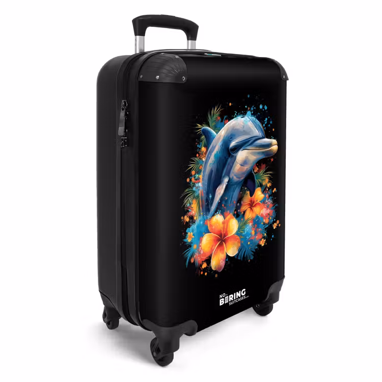 Suitcase - Dolphin amid graffiti flowers — 2