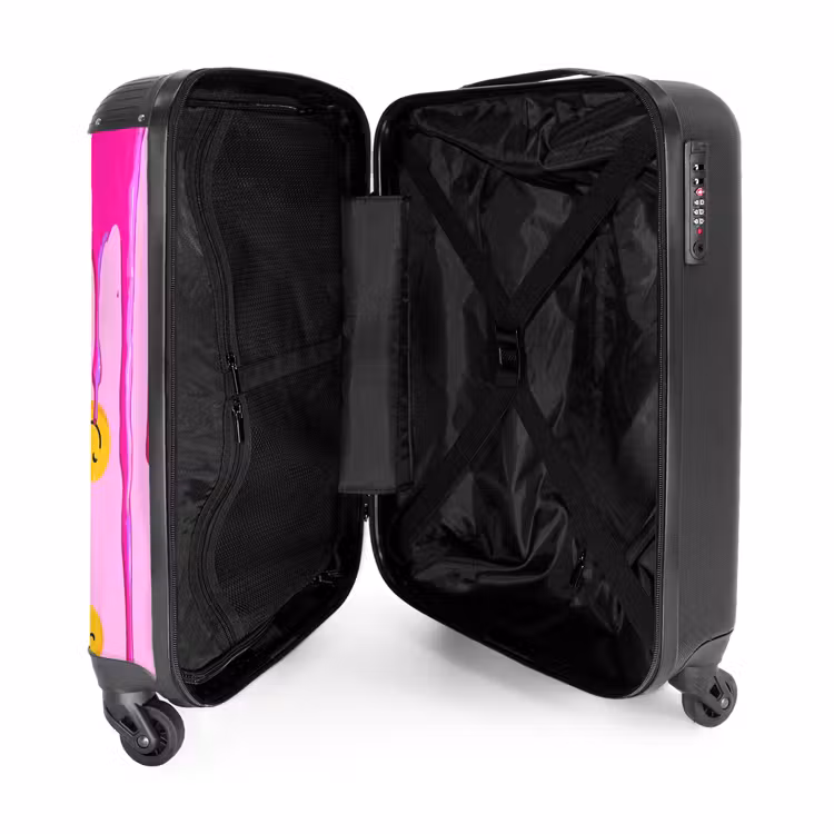 Suitcase - Dripping pink paint over smiley faces — 5