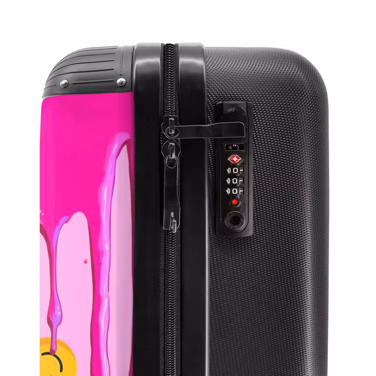 Suitcase - Dripping pink paint over smiley faces — 6