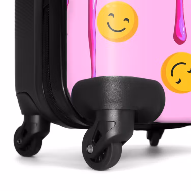 Suitcase - Dripping pink paint over smiley faces — 7