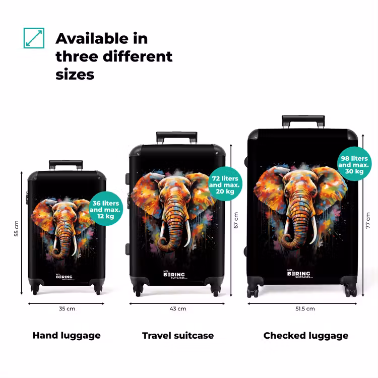 Suitcase - Elephant decorated with colorful splashes — 3