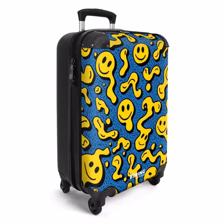 Suitcase - Flowing smiley faces on a blue background — 2