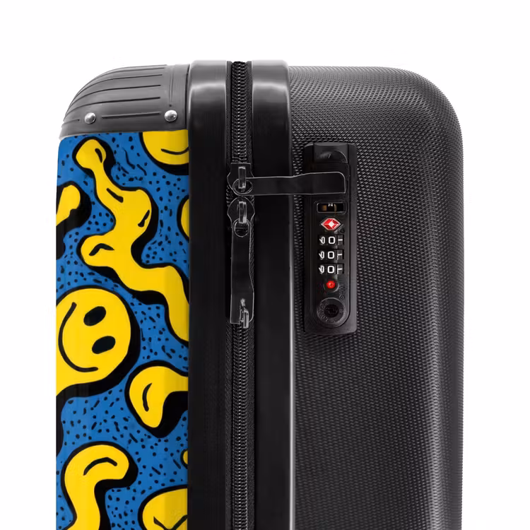 Suitcase - Flowing smiley faces on a blue background — 6