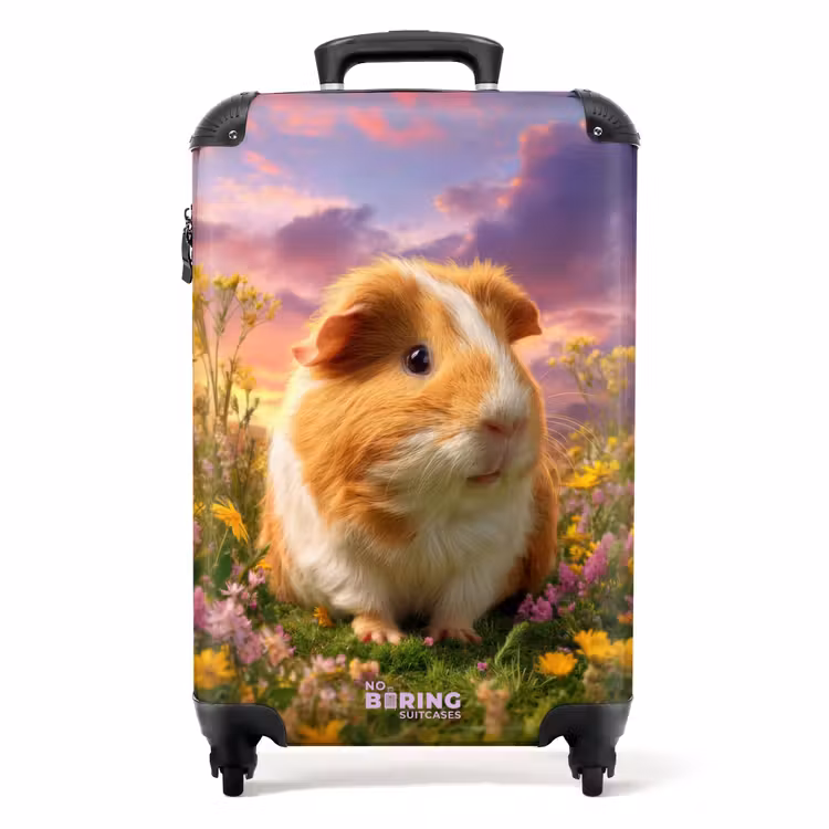 Suitcase - Hamster among flowers with sunset — 1