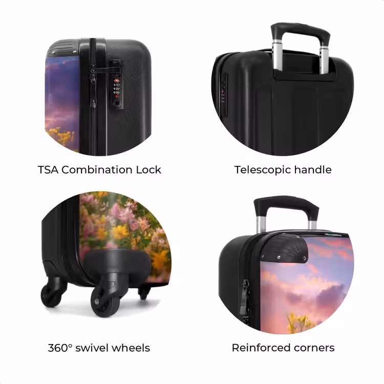 Suitcase - Hamster among flowers with sunset — 8