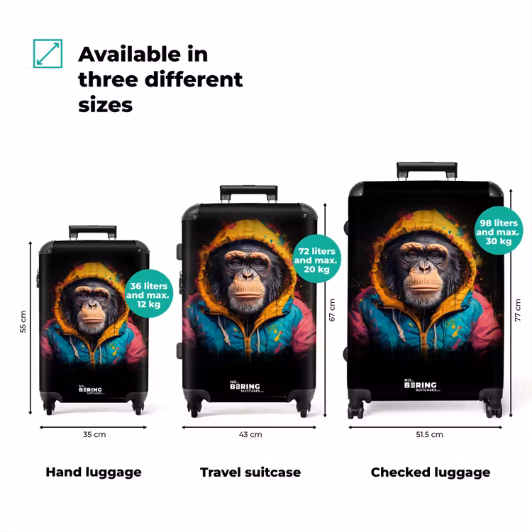 Suitcase - Monkey with colorful vest — 3
