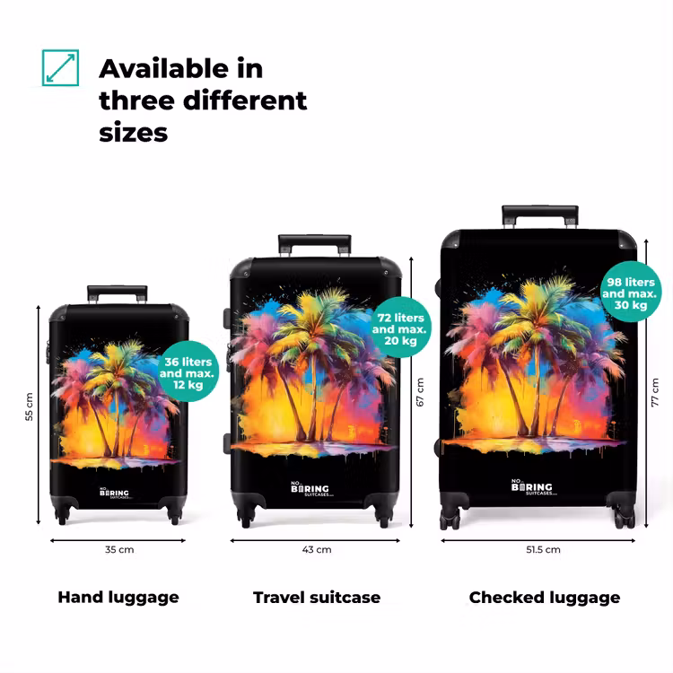 Suitcase - Palm trees smeared with paint — 3