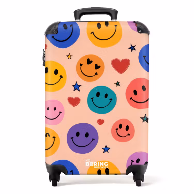 Suitcase - Pattern of colorful smiley faces — 1