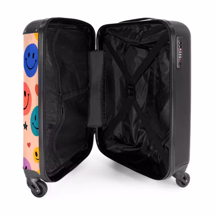 Suitcase - Pattern of colorful smiley faces — 5