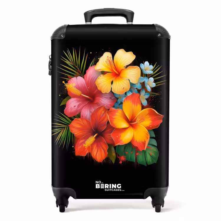 Suitcase - Tropical flowers in street art style — 1