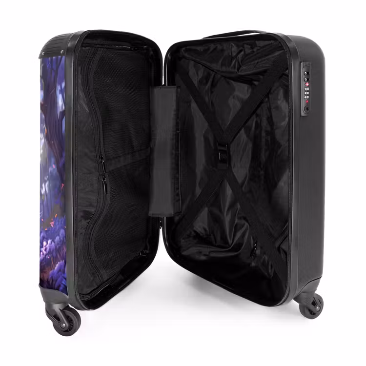 Suitcase - Portrait of a Unicorn among Purple Flowers — 4