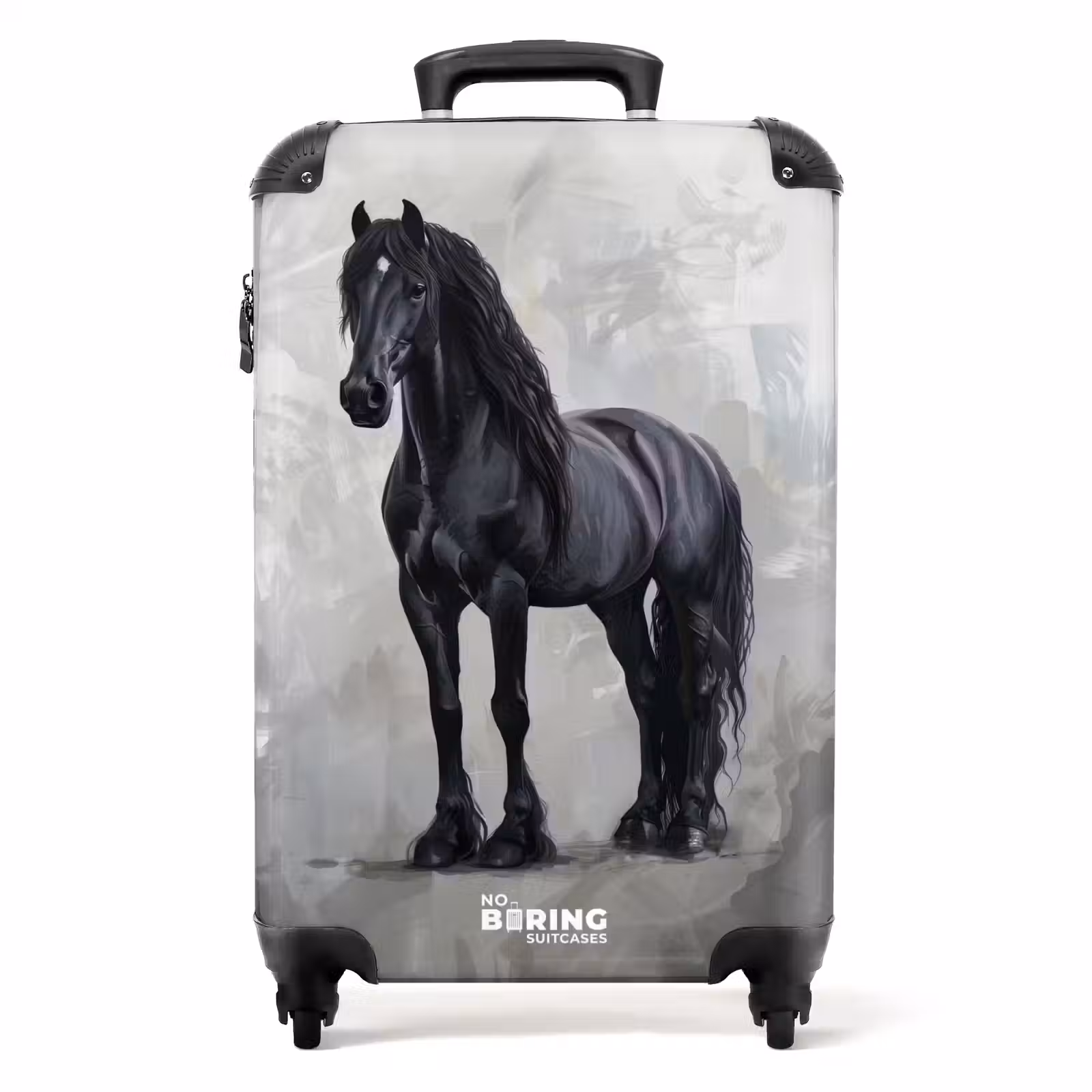 Suitcase - Static Portrait of a Black Horse — 1