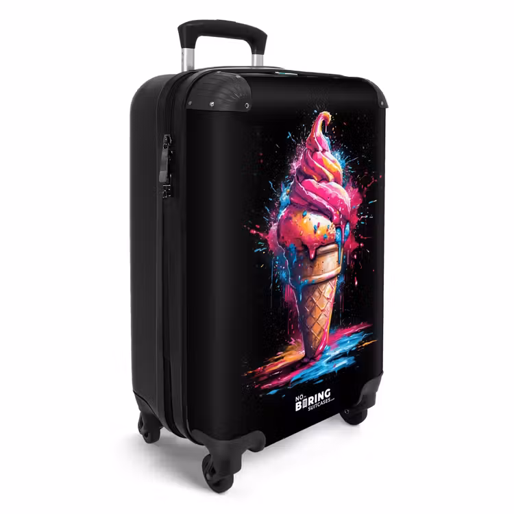 Suitcase - Ice cream cone with Blue and Pink Paint — 2