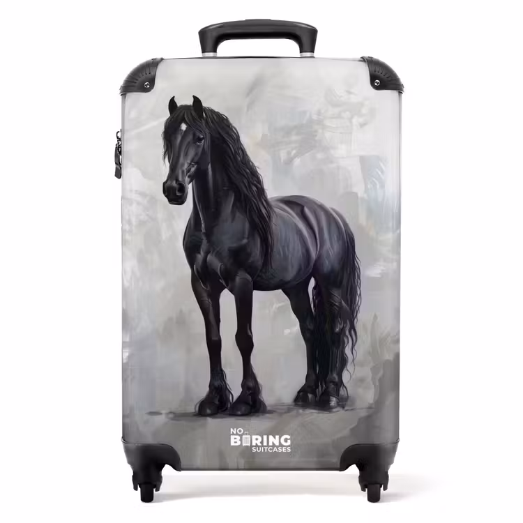 Suitcase - Static Portrait of a Black Horse — 1
