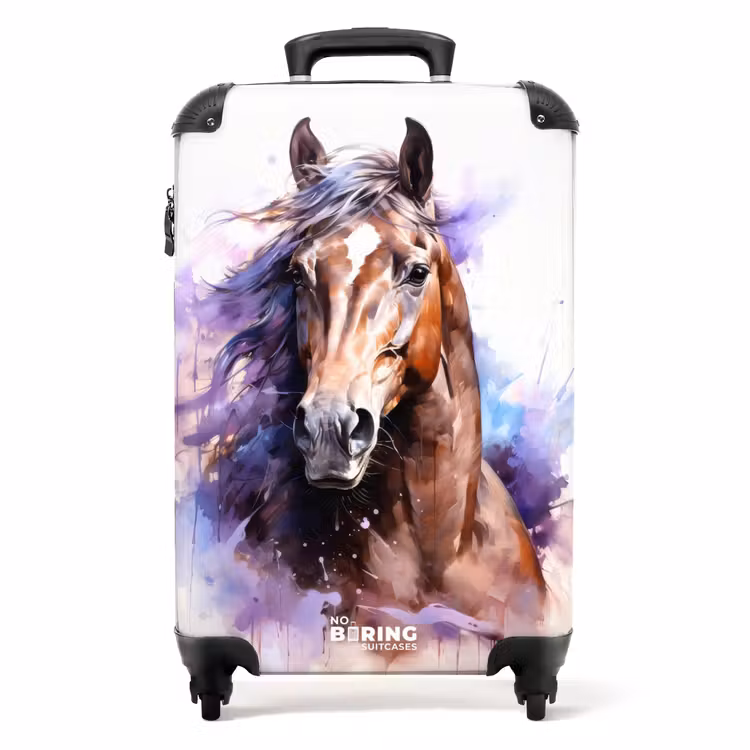 Suitcase - Watercolor horse with colorful splashes — 1