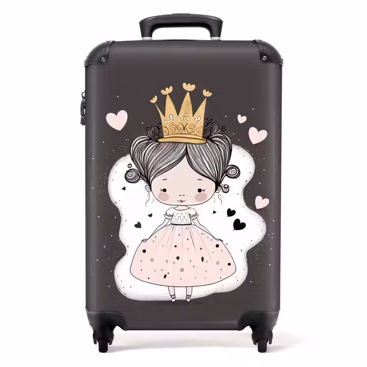 Suitcase - Little princess on black background — 1