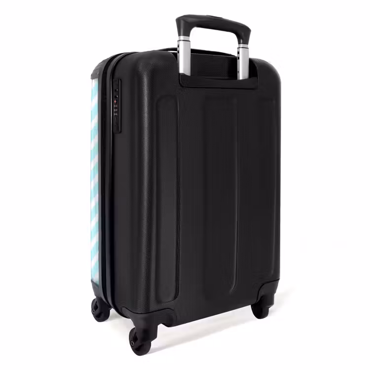 Suitcase - Striped flamingo on roller skates — 3