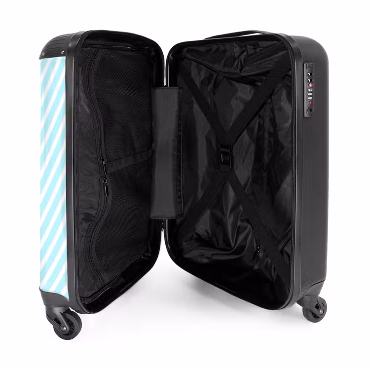 Suitcase - Striped flamingo on roller skates — 4