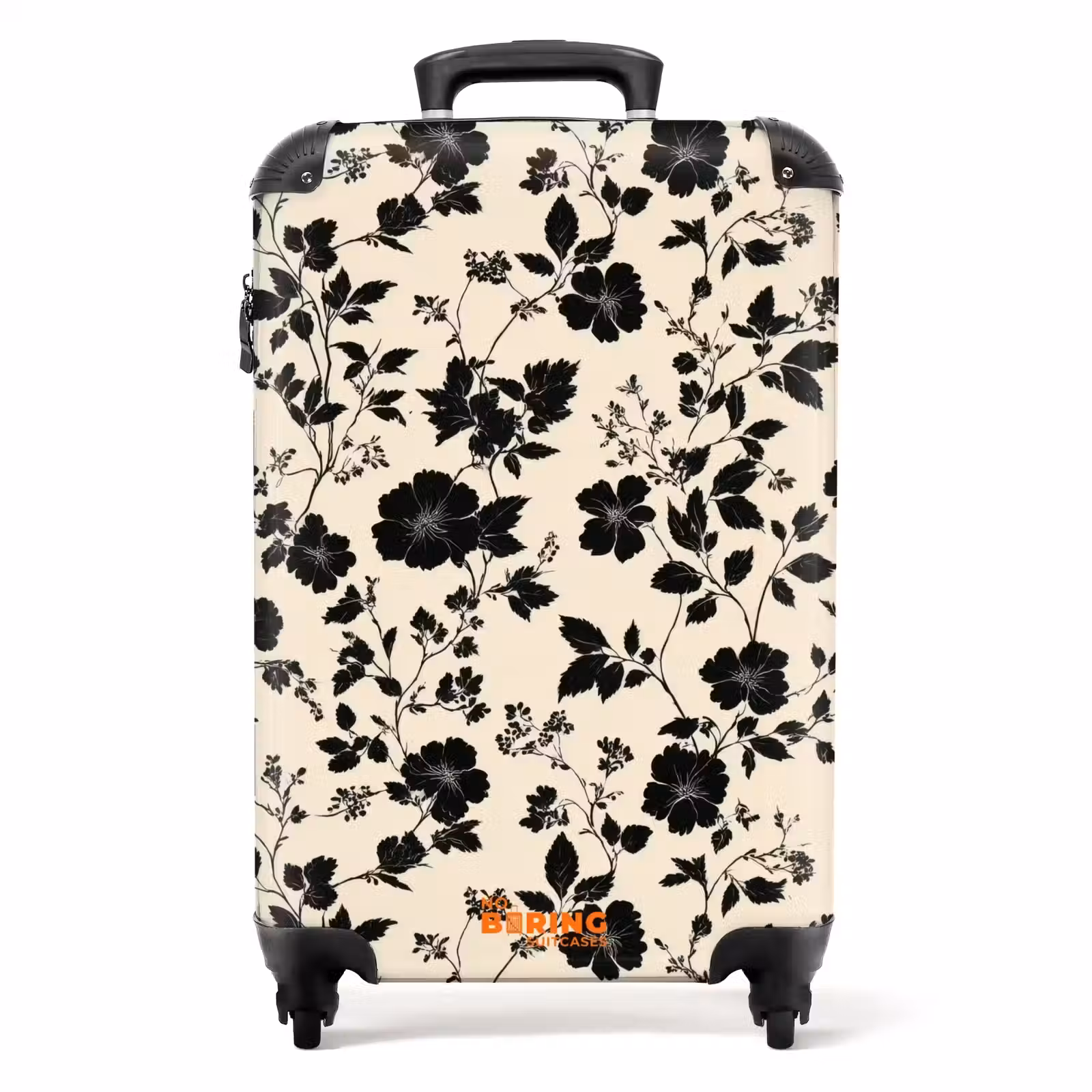 Suitcase - Flowers - Pattern - Black — 1