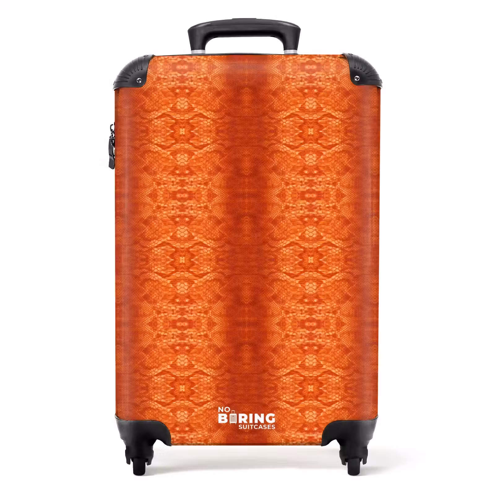 Suitcase - Orange snakeskin with symmetrical scale structure — 1