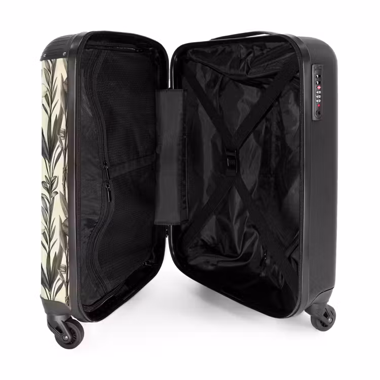 Suitcase - Classic - Botanical - Black - Beige — 5