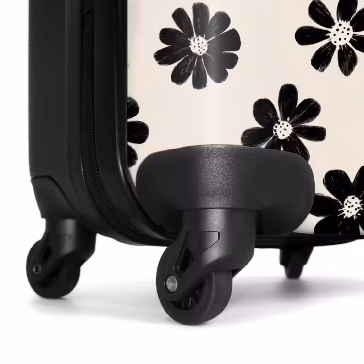 Suitcase - Daisies - Graphic - Black - Beige — 7