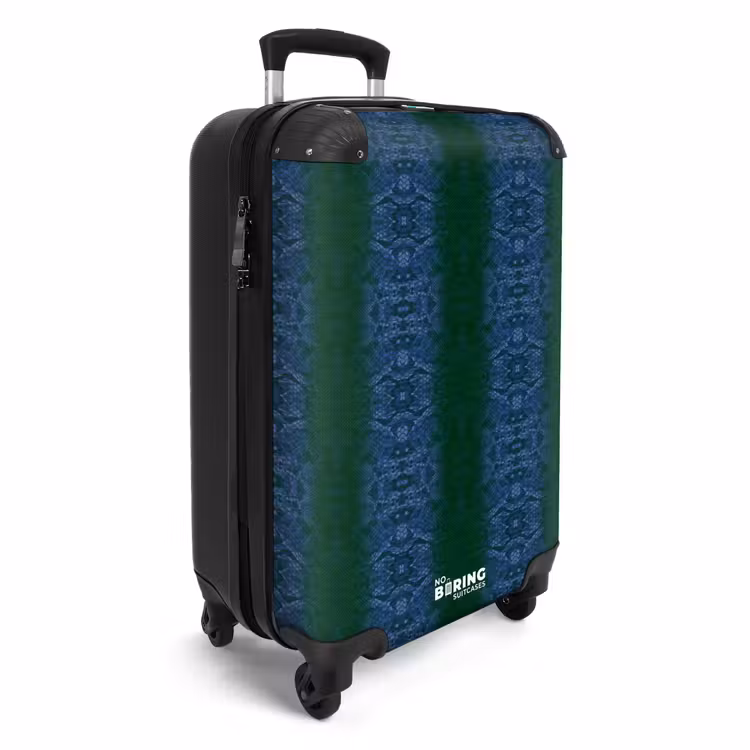 Suitcase - Dark blue snakeskin with symmetrical scale structure — 2