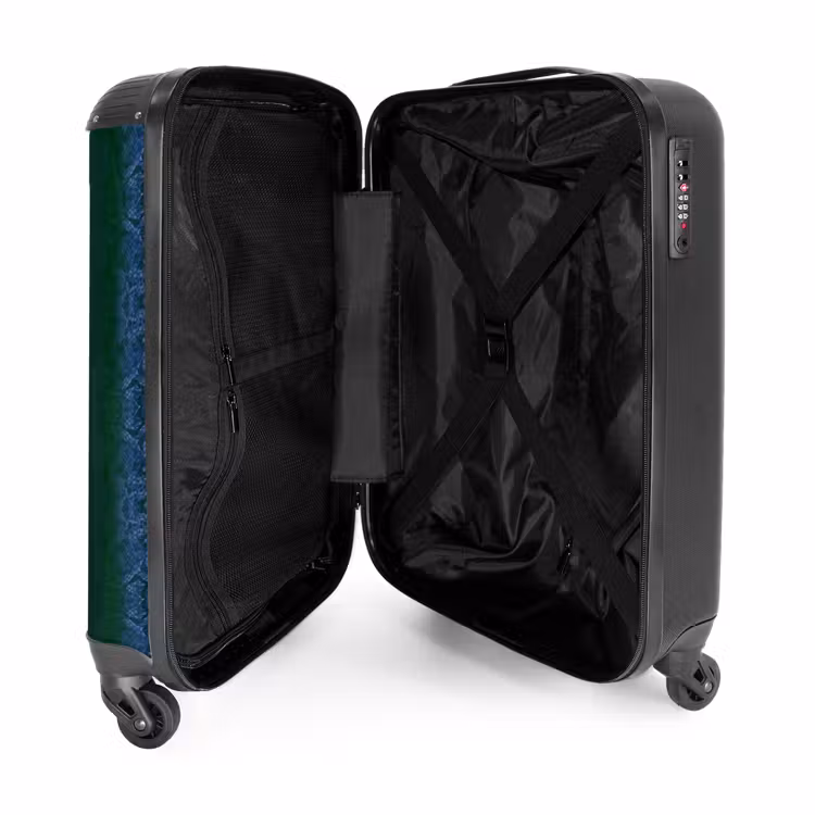 Suitcase - Dark blue snakeskin with symmetrical scale structure — 4
