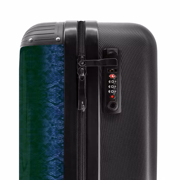 Suitcase - Dark blue snakeskin with symmetrical scale structure — 5