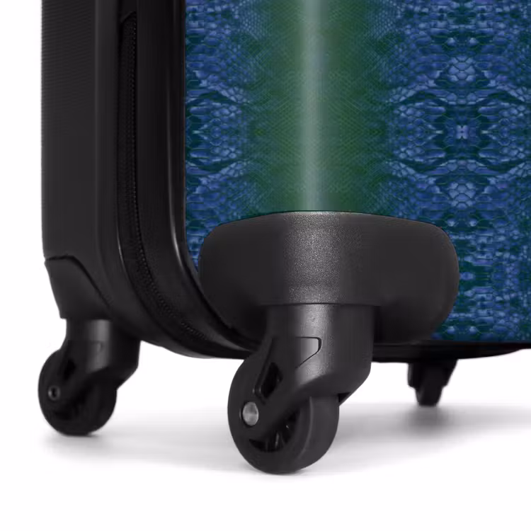 Suitcase - Dark blue snakeskin with symmetrical scale structure — 6