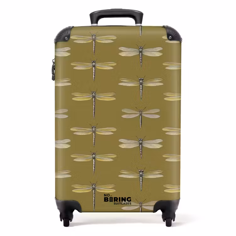 Suitcase - Dragonflies - Pattern - Green — 1