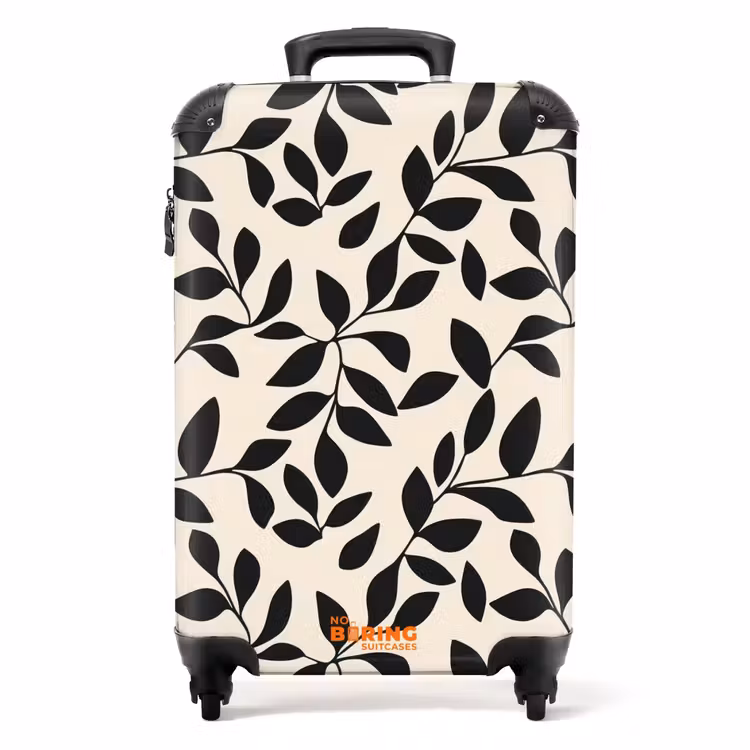 Suitcase - Elegant - Pattern - Black - Beige — 1