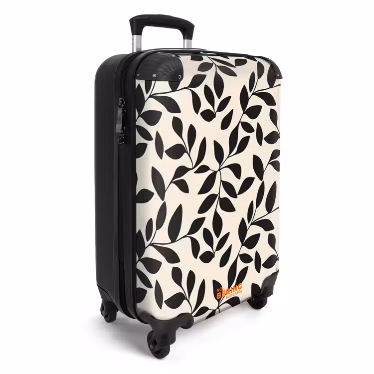 Suitcase - Elegant - Pattern - Black - Beige — 2