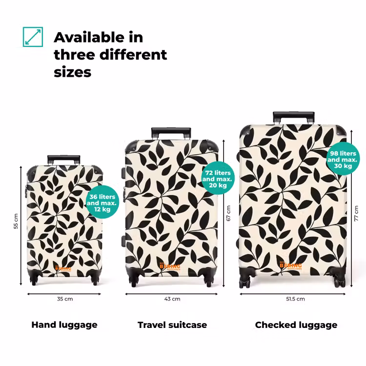 Suitcase - Elegant - Pattern - Black - Beige — 3