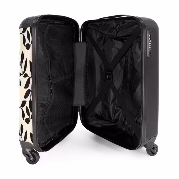 Suitcase - Elegant - Pattern - Black - Beige — 5