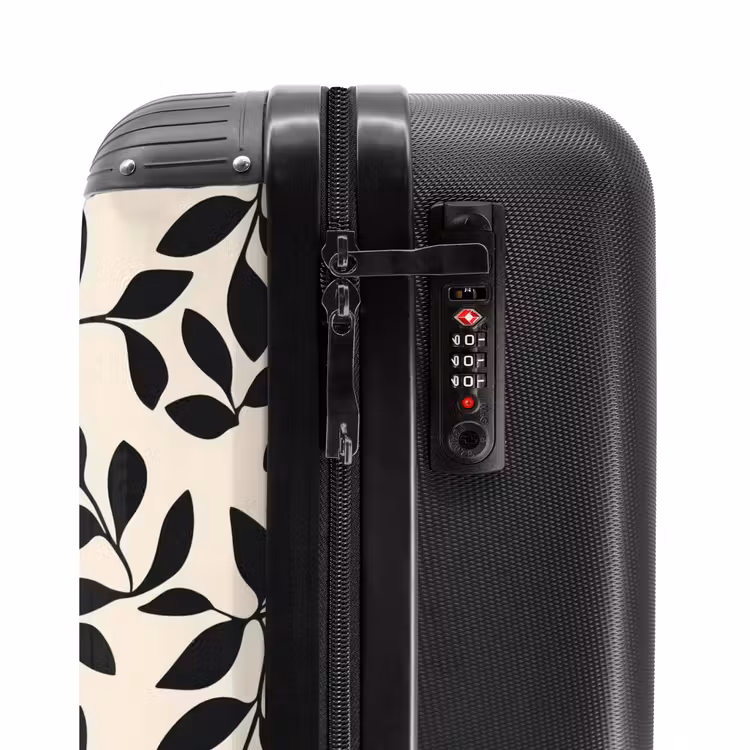 Suitcase - Elegant - Pattern - Black - Beige — 6