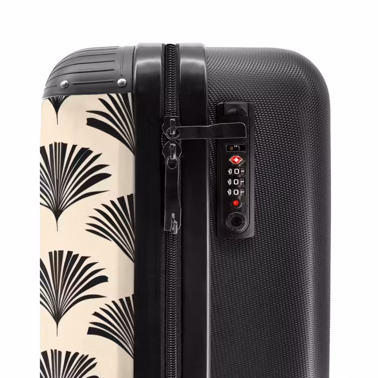 Suitcase - Fans - Botanical - Black - Beige — 6