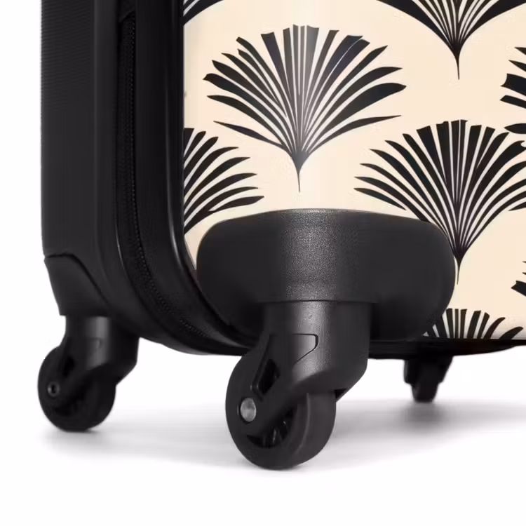 Suitcase - Fans - Botanical - Black - Beige — 7