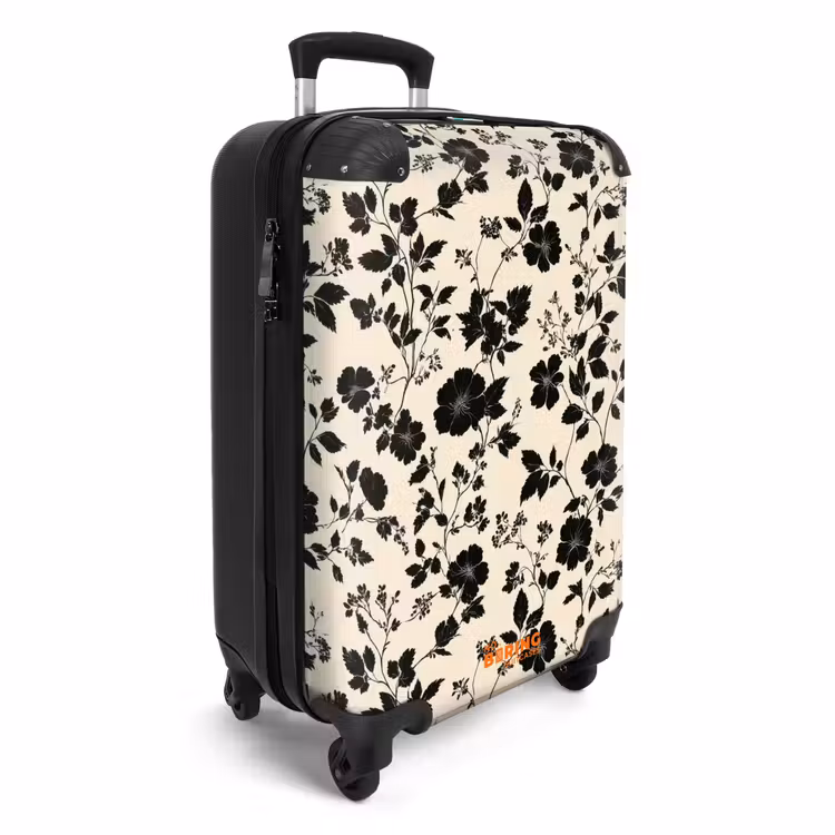 Suitcase - Flowers - Pattern - Black — 2