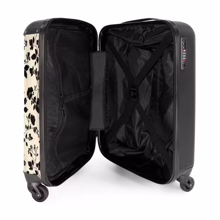 Suitcase - Flowers - Pattern - Black — 5