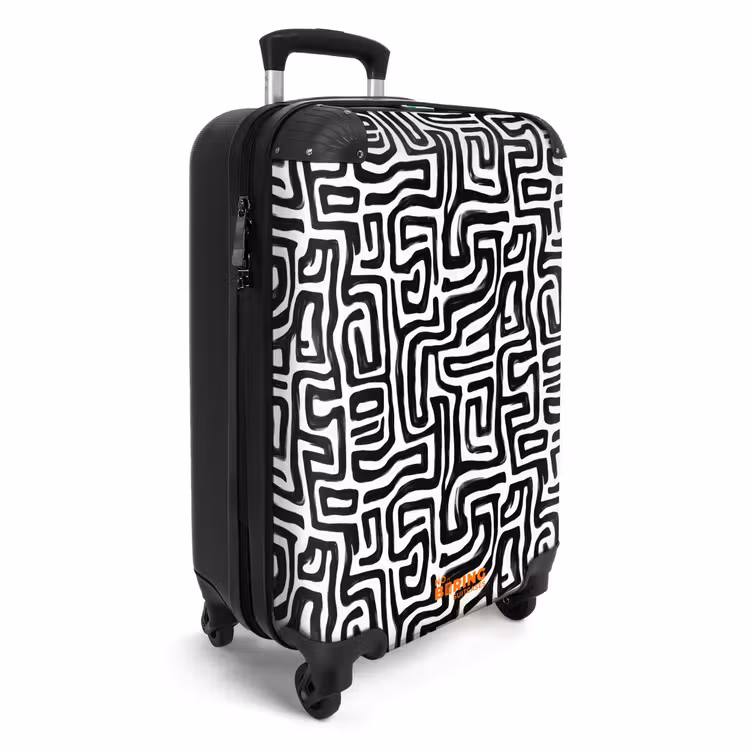Suitcase - Graphic - Lines - Black - White — 2