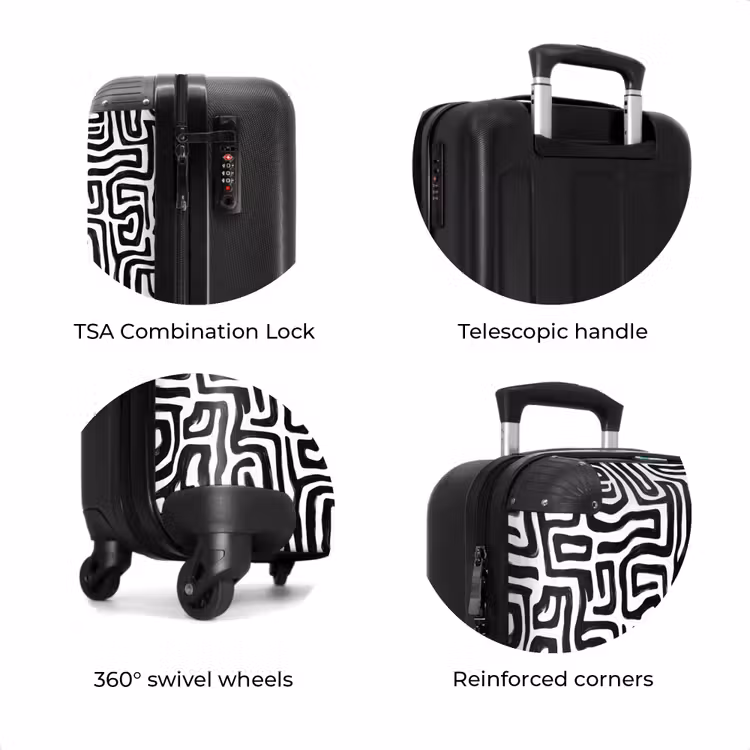 Suitcase - Graphic - Lines - Black - White — 8