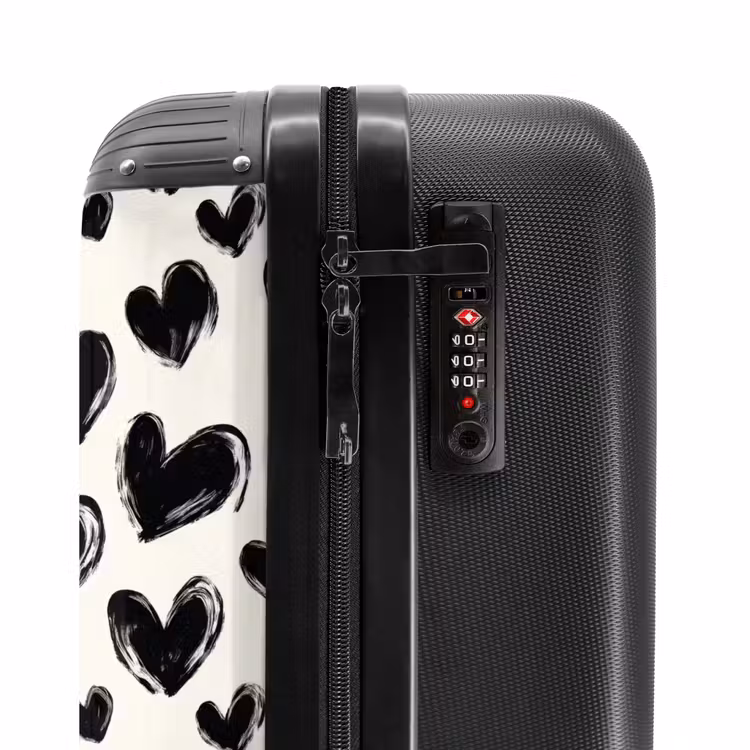 Suitcase - Hearts - Pattern - Black — 6