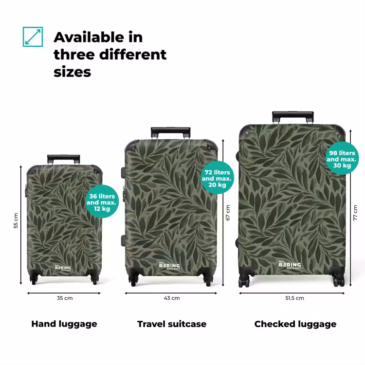 Suitcase - Leaves - Organic - Green — 3