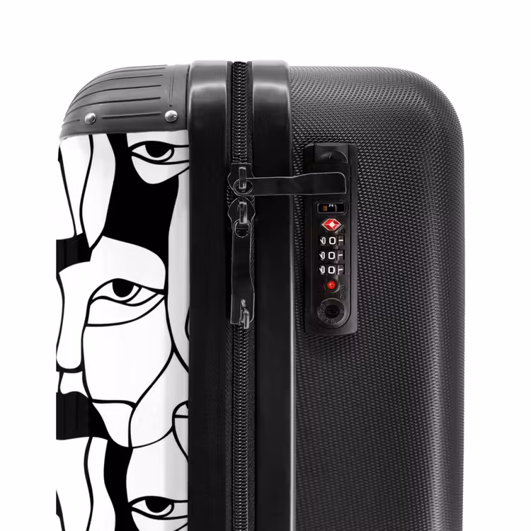 Suitcase - Lines - Faces - Black - White — 6