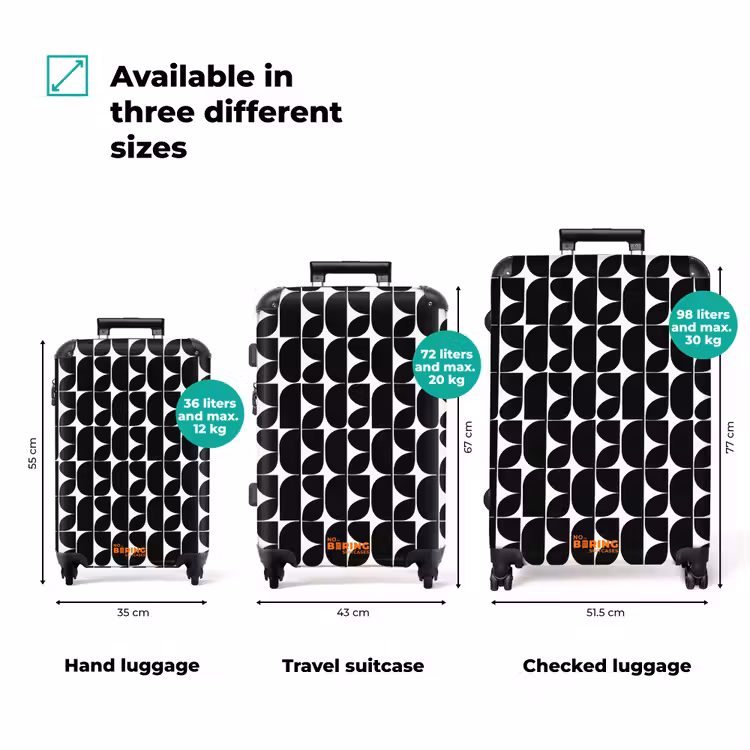 Suitcase - Modern - Geometric - Black — 3